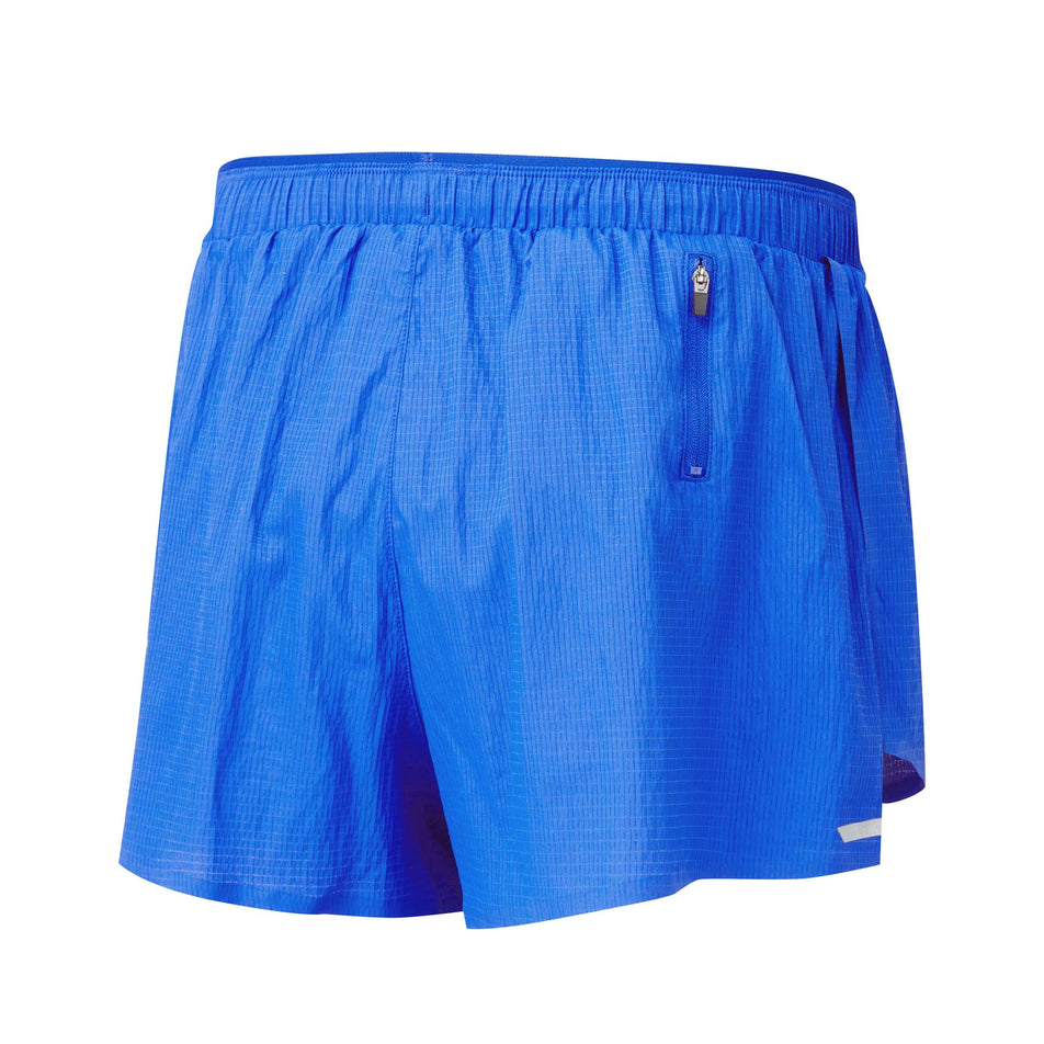 Back view of the Ronhill Men's Tech Race Short in the Azurite/Citrus colourway (8159260410018)