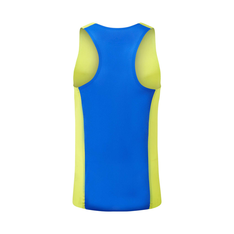 Back view of the Ronhill Men's Tech Race Vest in the Citrus/Azurite colourway (8159247171746)