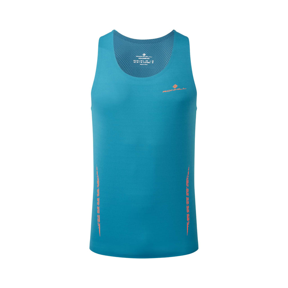 Front view of the Ronhill Men's Tech Race Vest in the Petrol/Legion Blue colourway (8160871448738)