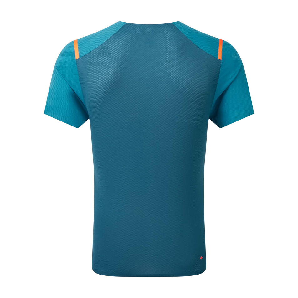 Back view of a Ronhill Men's Tech Race S/S Tee in the Petrol/Legion Blue colourway (8160876757154)