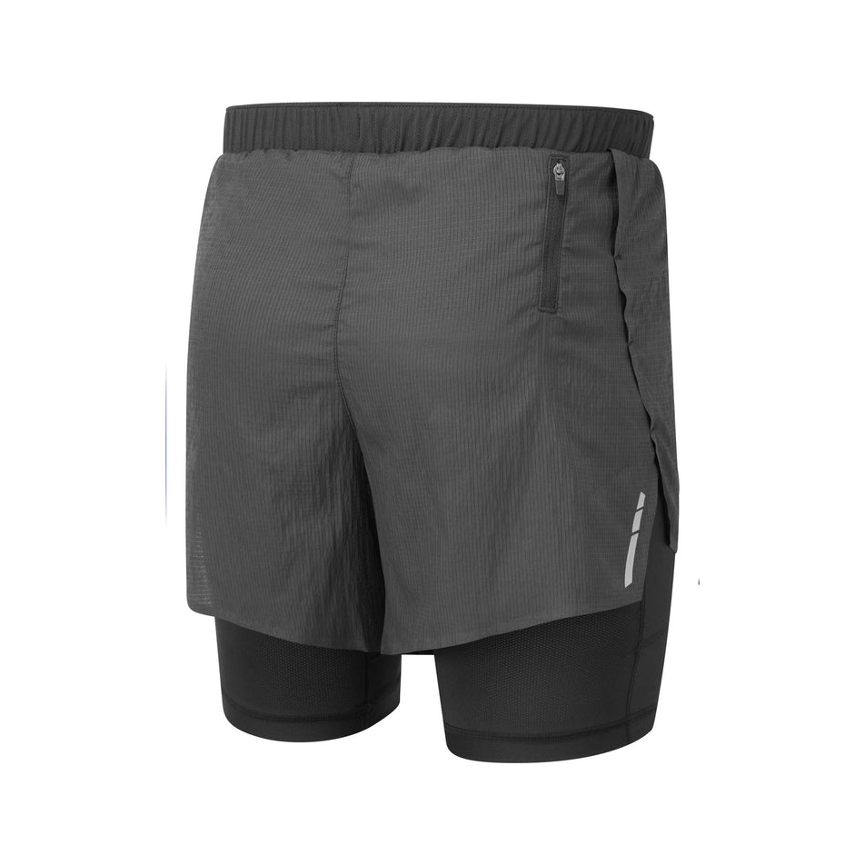 Back view of the Men's Tech Race Twin Short in the All Black colourway (8159263883426)