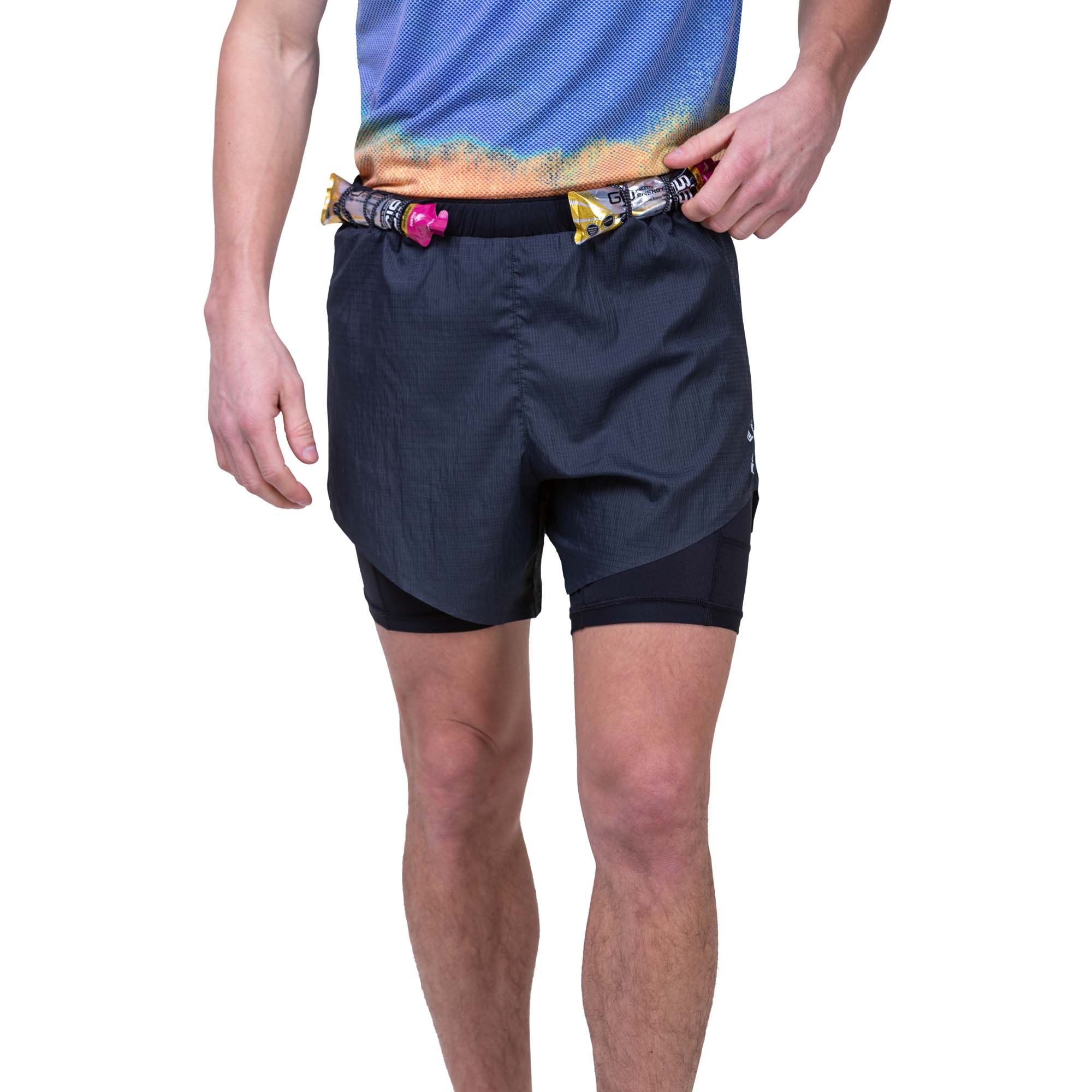 Ronhill Men's Tech Race Twin Short All Black Run4It
