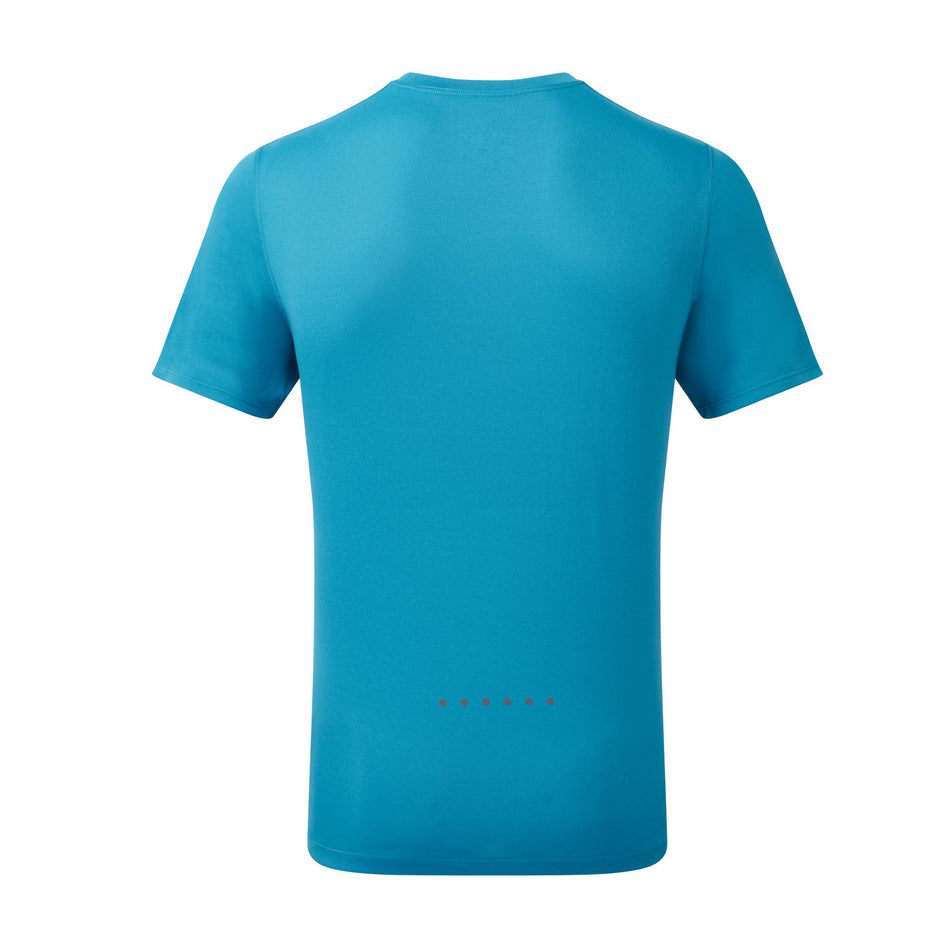 Back view of a Ronhill Men's Core S/S Tee in the Petrol/Fluo Orange colourway (8159272698018)