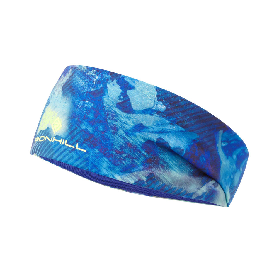A Unisex Reversible Headband in the Blue Summer Haze colourway. Patterned side is visible in the image. (8160979419298)