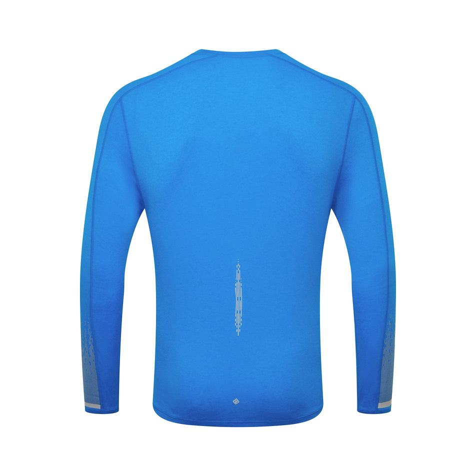 Back view of the Ronhill Men's Tech Reflect L/S Tee in the ElecBlueMarl/Reflect colourway. (8747640520866)