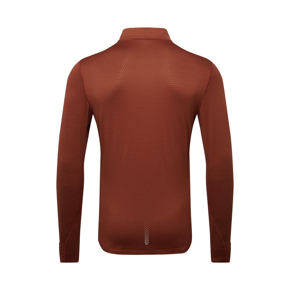 Back view of the Ronhill Men's Tech Winter 1/2 Zip in the Chestnut/Oxide colourway. (8747100700834)