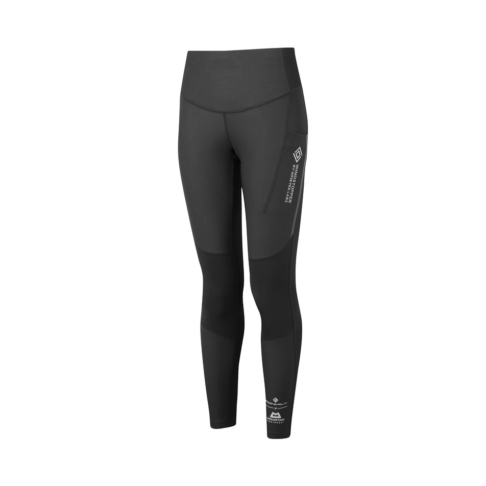Front view of the Ronill Women's Tech GORE-TEX Windstopper Tight in the All Black colourway. (8489785983138)