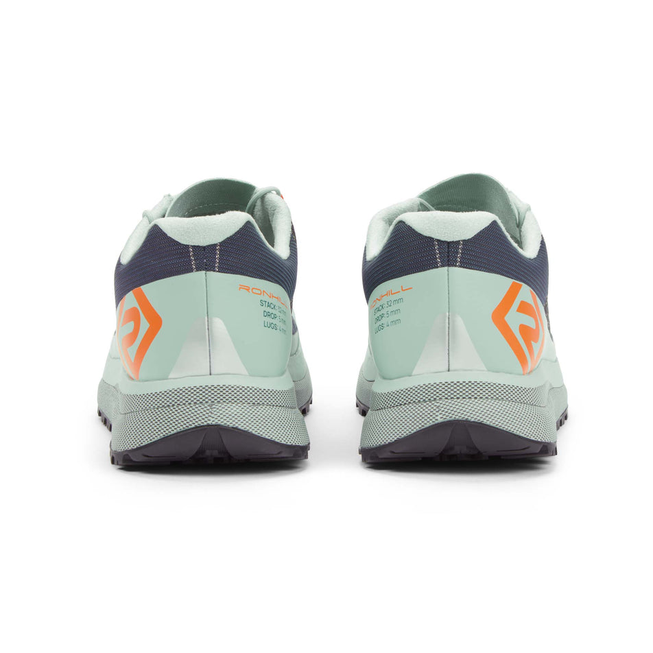 The back of a pair of Ronhill Women's Freedom Running Shoes in the Teal/Eggshell/Pastel Red colourway (8192906100898)