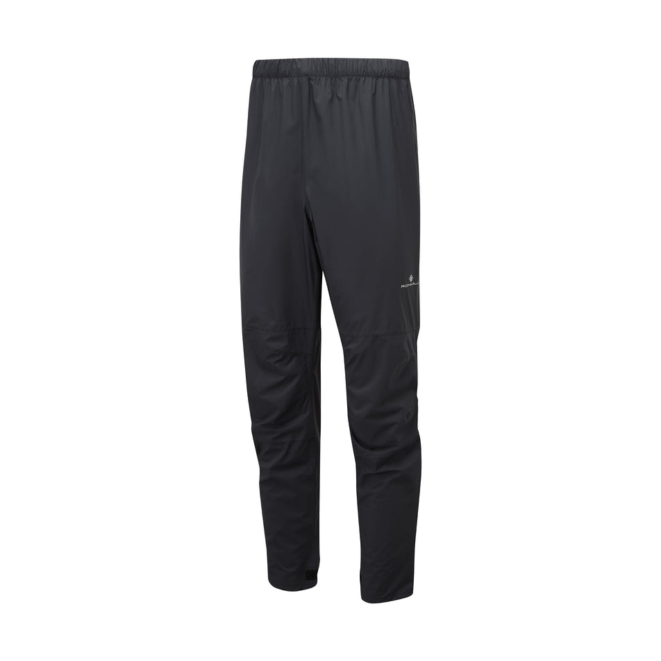 Front view of the Ronhill Unisex Tech Storm Pant in the All Black colourway. (8748339593378)