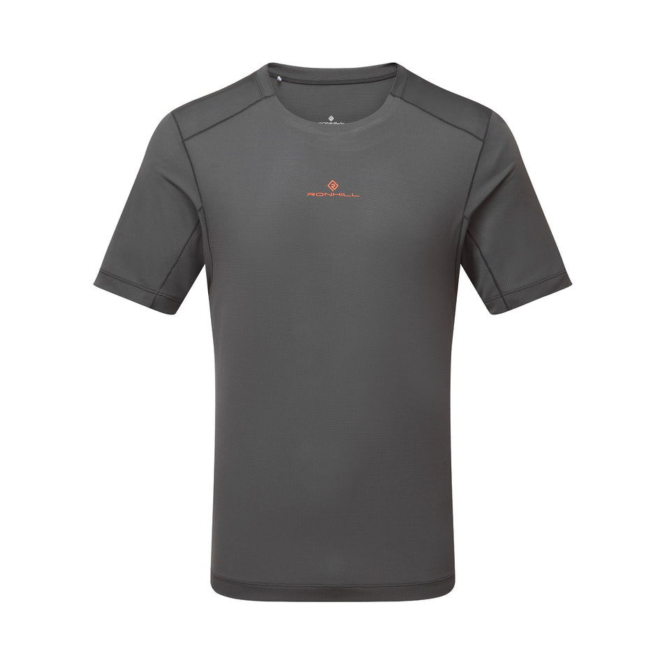 Front view of the Ronhill Men's Tech S/S Tee in the Oxide/Ronhill Red colourway.