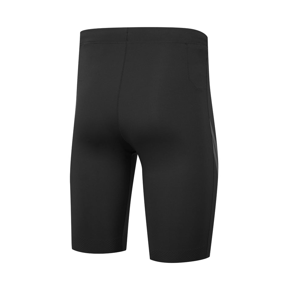 Back view of the Ronhill Men's Tech Race Half Tight in the All Black colourway.