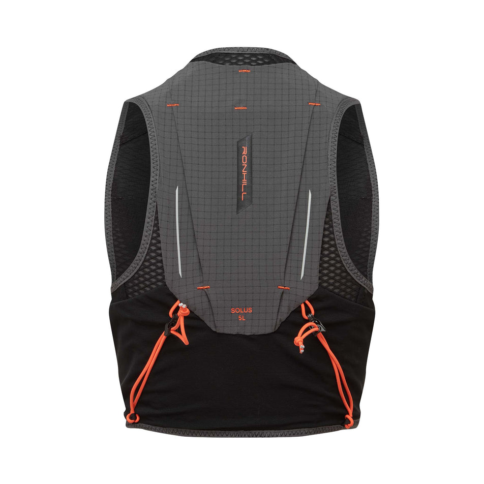 Back view of the Ronhill Unisex Solus 5L in the Black/Ronhill Red colourway.