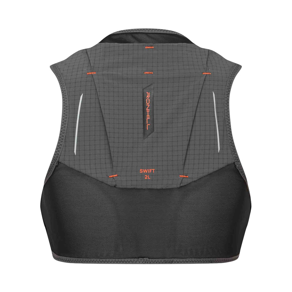 Back view of the Ronhill Unisex Swift 2L in the Black/Ronhill Red colourway.