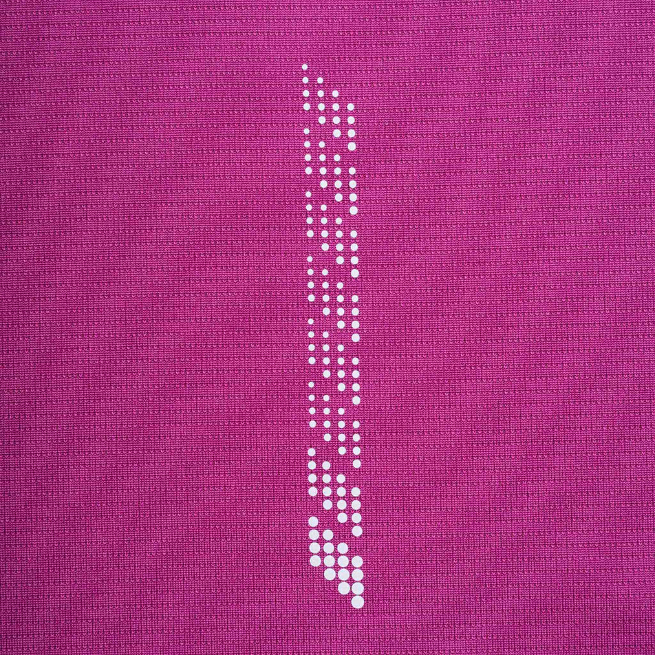 Close-up view of the reflective pattern on the Ronhill Women's Tech Reflect L/S Tee in the Blackcurrant/Reflect colourway.