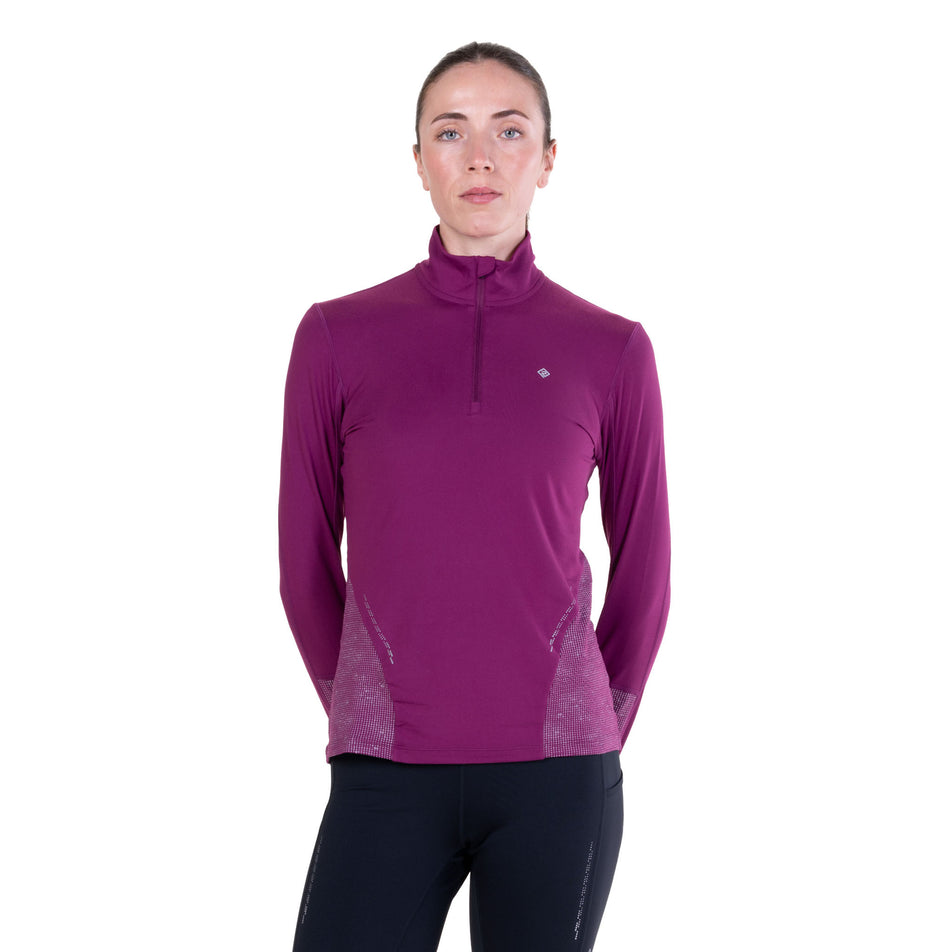 Ronhill | Women's Tech Reflect 1/2 Zip - Blackcurrant/Reflect