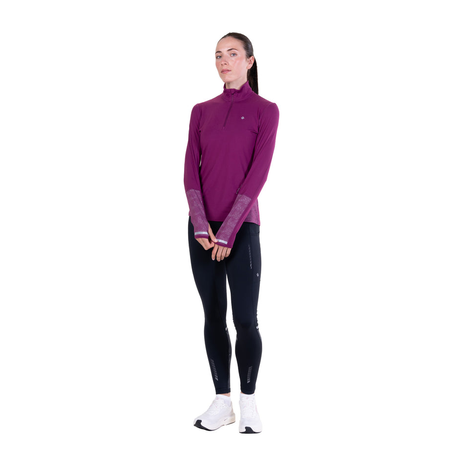 Ronhill | Women's Tech Reflect 1/2 Zip - Blackcurrant/Reflect