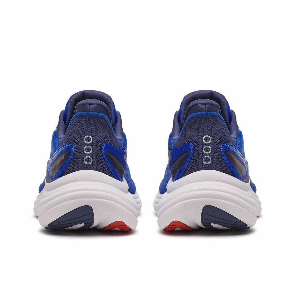 The back of a pair of Saucony Men's Triumph 24 Running Shoes in the Lapis/Silver colourway.