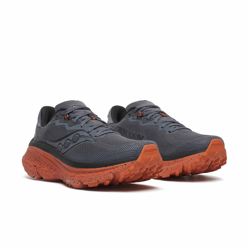 A pair of Saucony Men's Guide TR Running Shoes in the Carbon/Rust colourway.