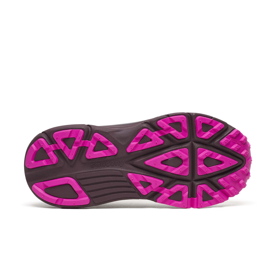 The outsole of the right shoe from a pair of Saucony Women's Guide TR Running Shoes in the Quartz/Demure colourway.