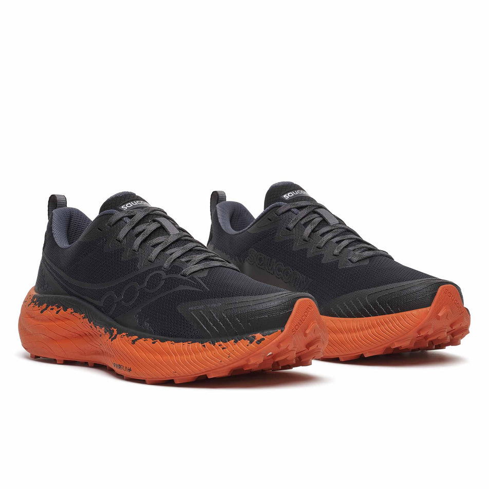 A pair of Saucony Men's Ride TR3 Running Shoes in the Black/Rust colourway.