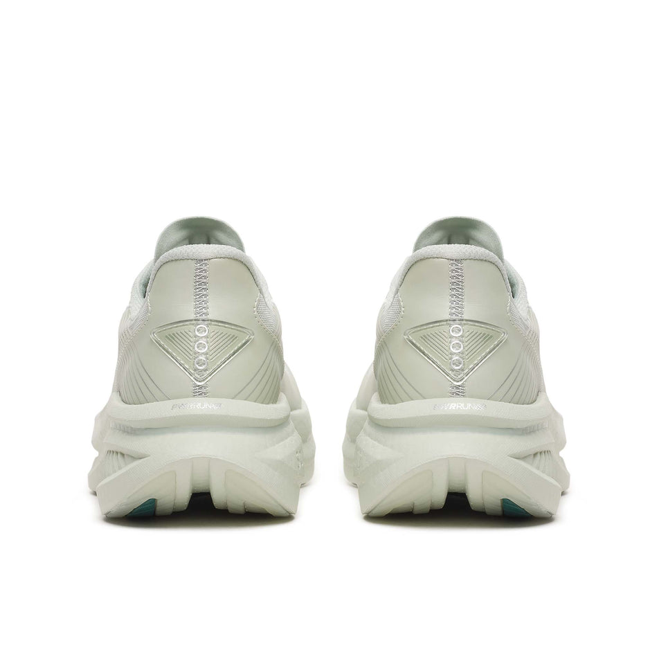 The back of a pair of Saucony Women's Endorphin Azura Running Shoes in the Cast colourway.
