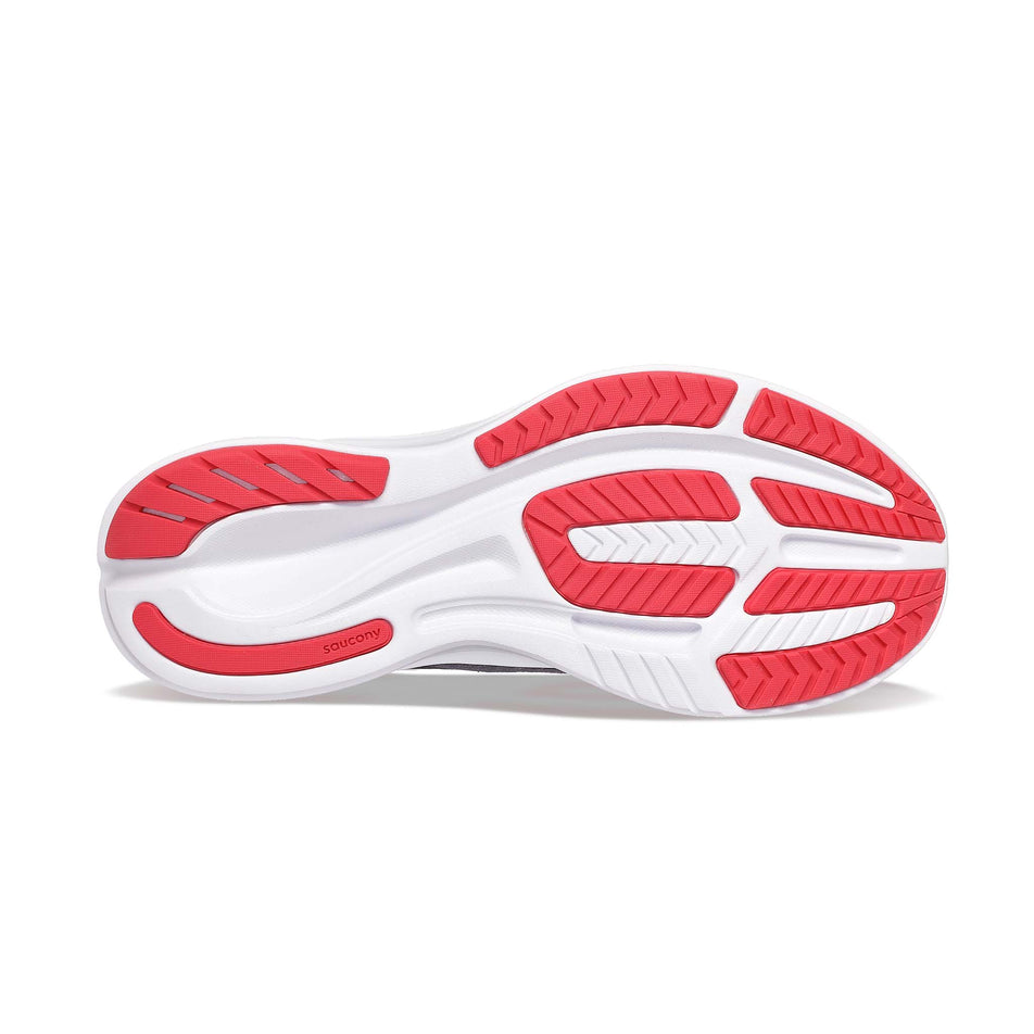 Outsole of the right shoe from a pair of Saucony Women's Ride 16 Running Shoes in the Shadow/Lux colourway (7991014293666)