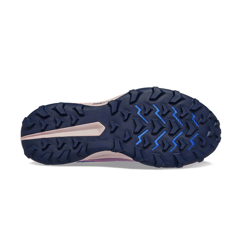 Outsole of the right shoe from a pair of Saucony Women's Peregrine 13 Running Shoes in the Haze/Night colourway (7996831563938)
