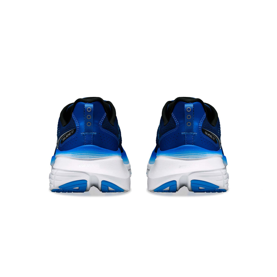 The back of a pair of Saucony Men's Guide 17 Running Shoes in the Navy/Cobalt colourway (8144929751202)