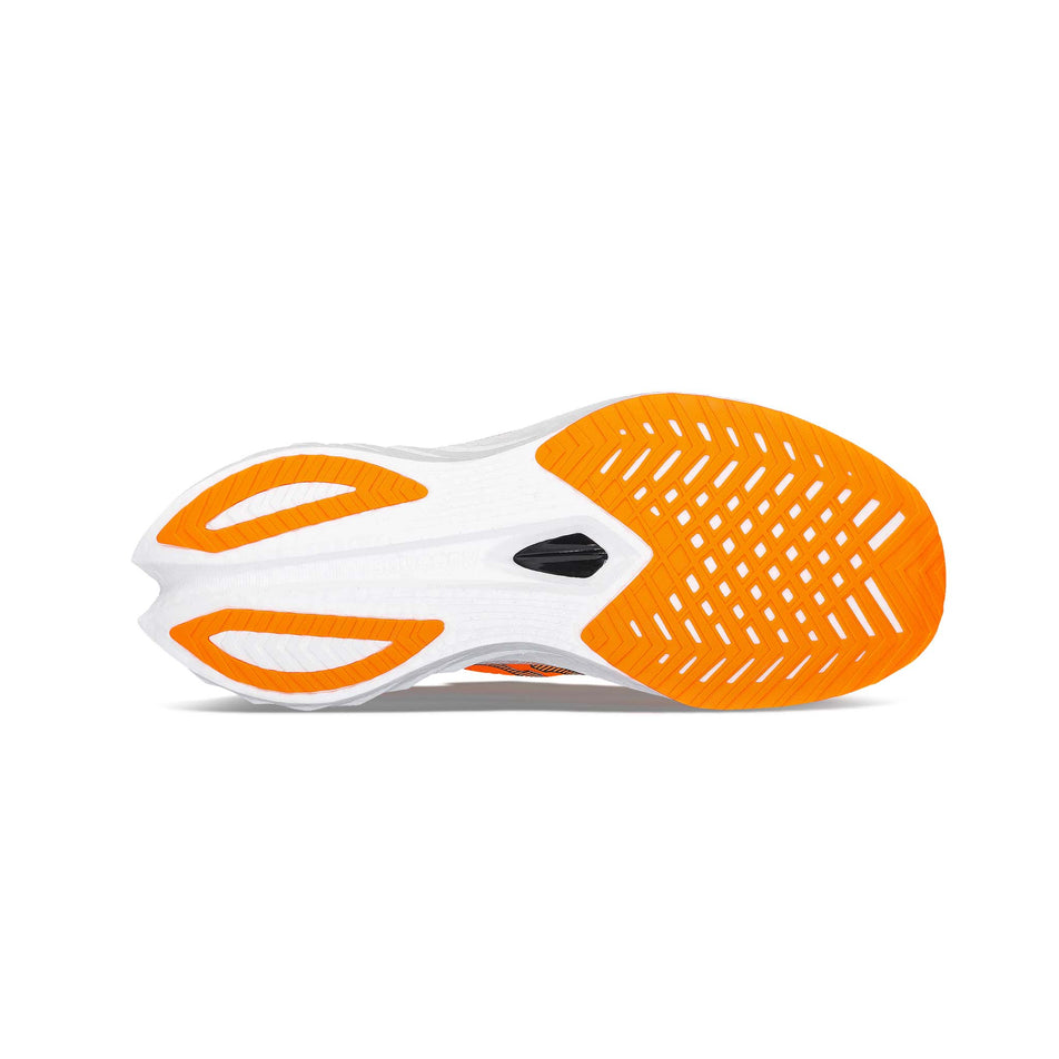 Outsole of the right shoe from a pair of Saucony Men's Endorphin Speed 4 Running Shoes in the Viziorange colourway (8164398104738)