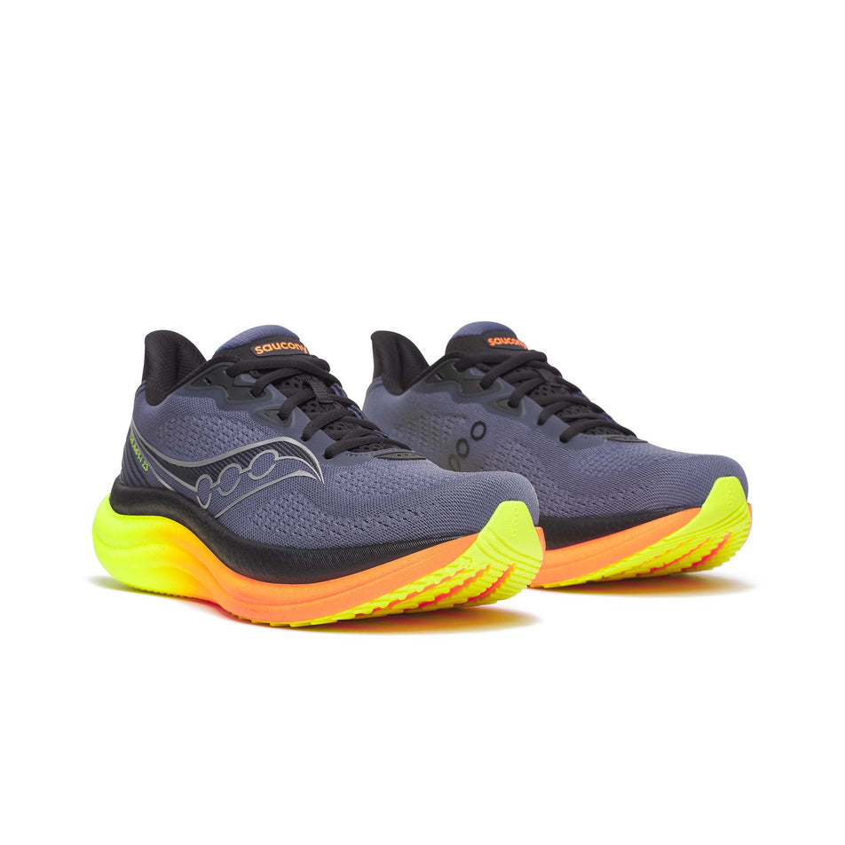 A pair of Saucony Men's Triumph 23 Running Shoes in the Shadow/Vizi colourway. (8654237204642)