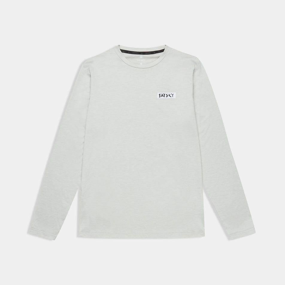 Front view of the SAYSKY Men's Tiger Pace Long Sleeve in the Grey colourway.