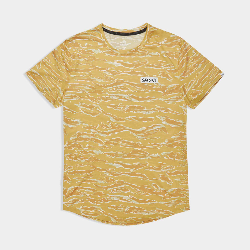 Front view of the SAYSKY Men's Tiger Combat T-Shirt in the Yellow colourway.
