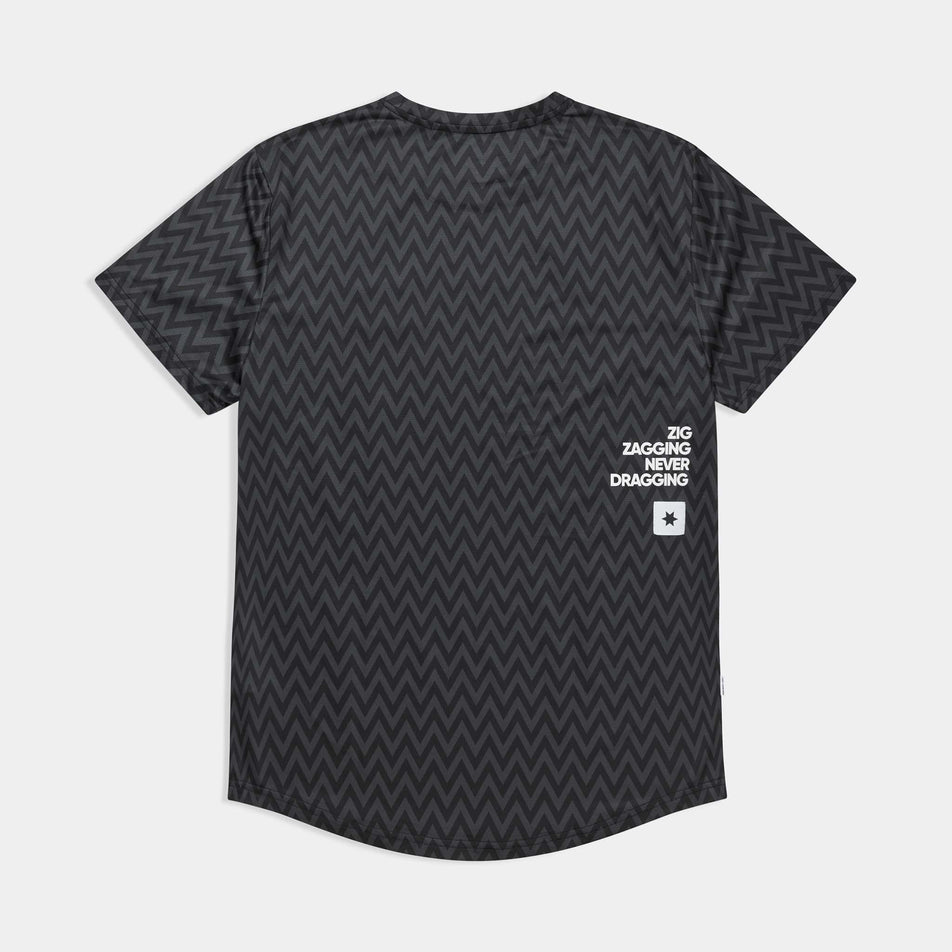 Back view of the SAYSKY Men's Zig Zag Combat T-Shirt in the Black Zig Zag colourway.