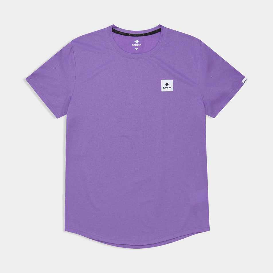 Front view of the SAYSKY Men's Universe Combat T-Shirt in the Purple Universe colourway.