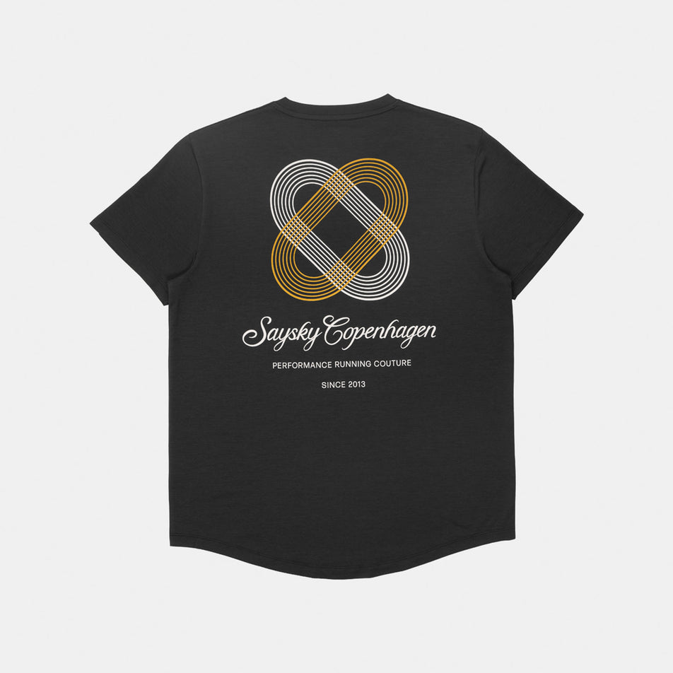 Back view of the SAYSKY Men's Statement Combat Pro T-Shirt in the Black colourway.