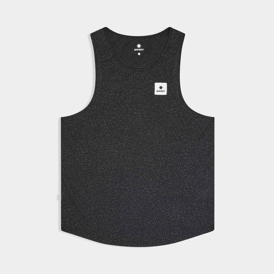 Front view of the SAYSKY Men's Universe Combat Singlet in the Black Universe colourway.