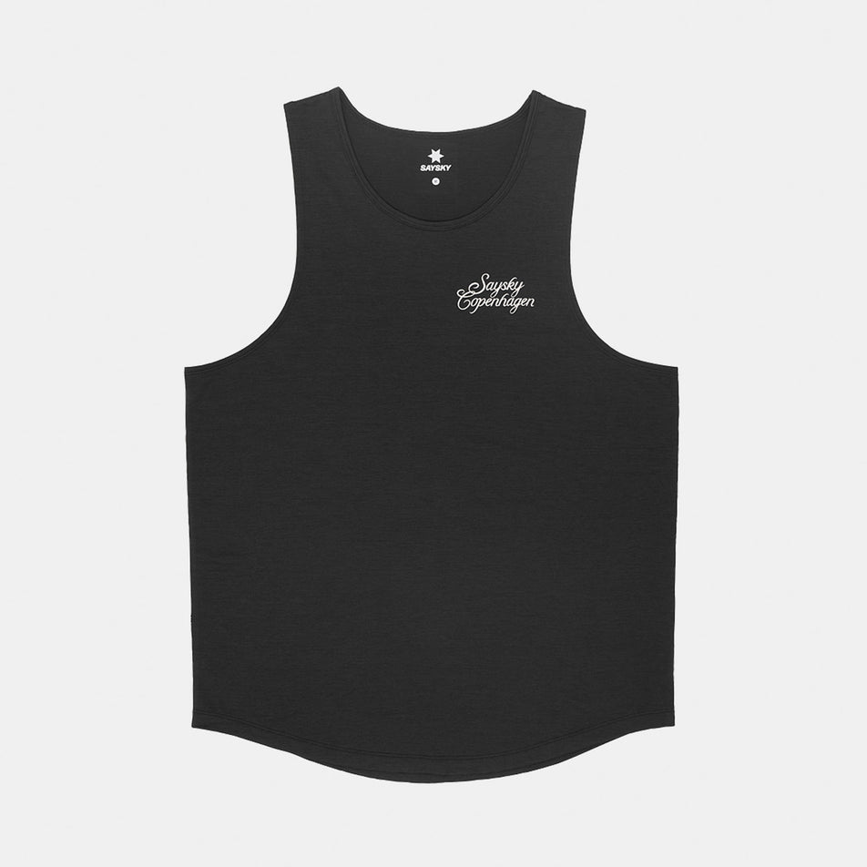 Front view of the SAYSKY Men's Statement Combat Pro Singlet in the Black colourway.