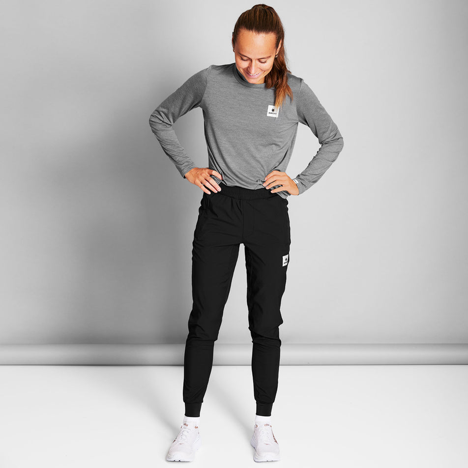 Front view of a model wearing the SAYSKY Unisex Pace Pants in the Black-26 colourway.