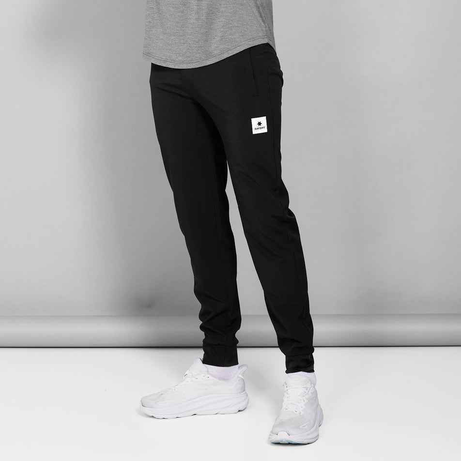 Front view of a model wearing the SAYSKY Unisex Pace Pants in the Black-26 colourway.