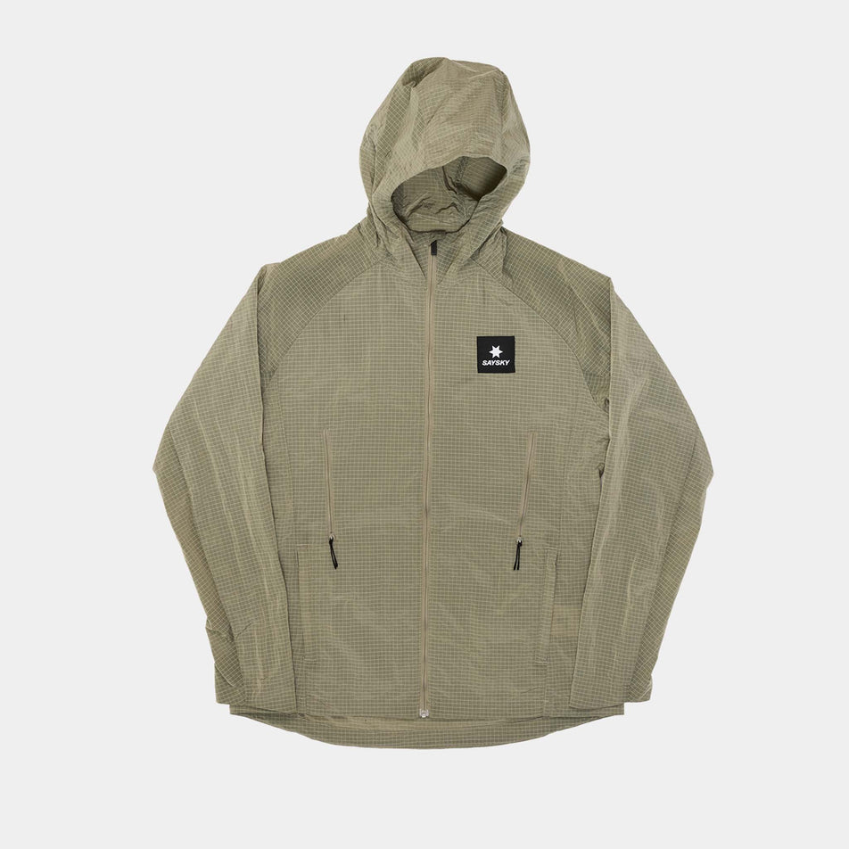 Front view of the SAYSKY Women's Clean Pace Shield Jacket in the Beige colourway.