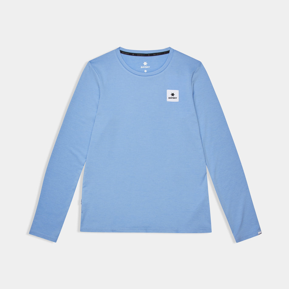 Front view of the SAYSKY Women's Clean Pace Long Sleeve in the Blue colourway.