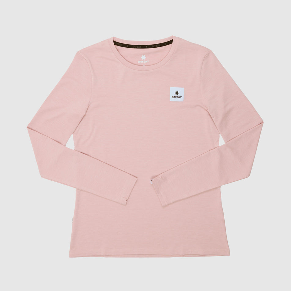 Front view of the SAYSKY Women's Clean Pace Long Sleeve in the Pink colourway.