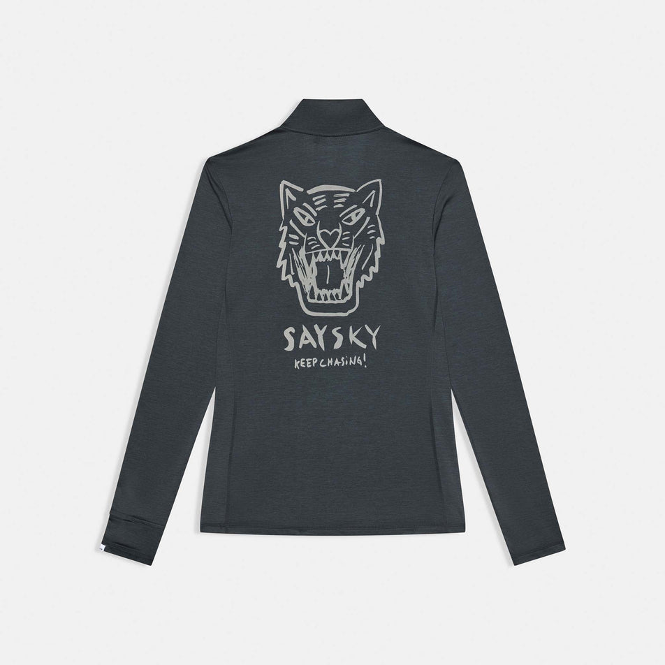 Back view of the SAYSKY Women's Tiger Pace Half Zip Long Sleeve in the Black colourway.