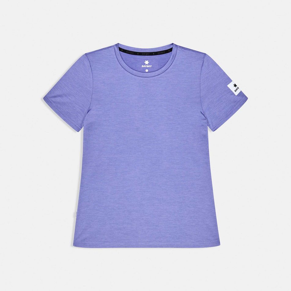 Front view of the SAYSKY Women's Clean Pace T-Shirt in the Purple colourway.