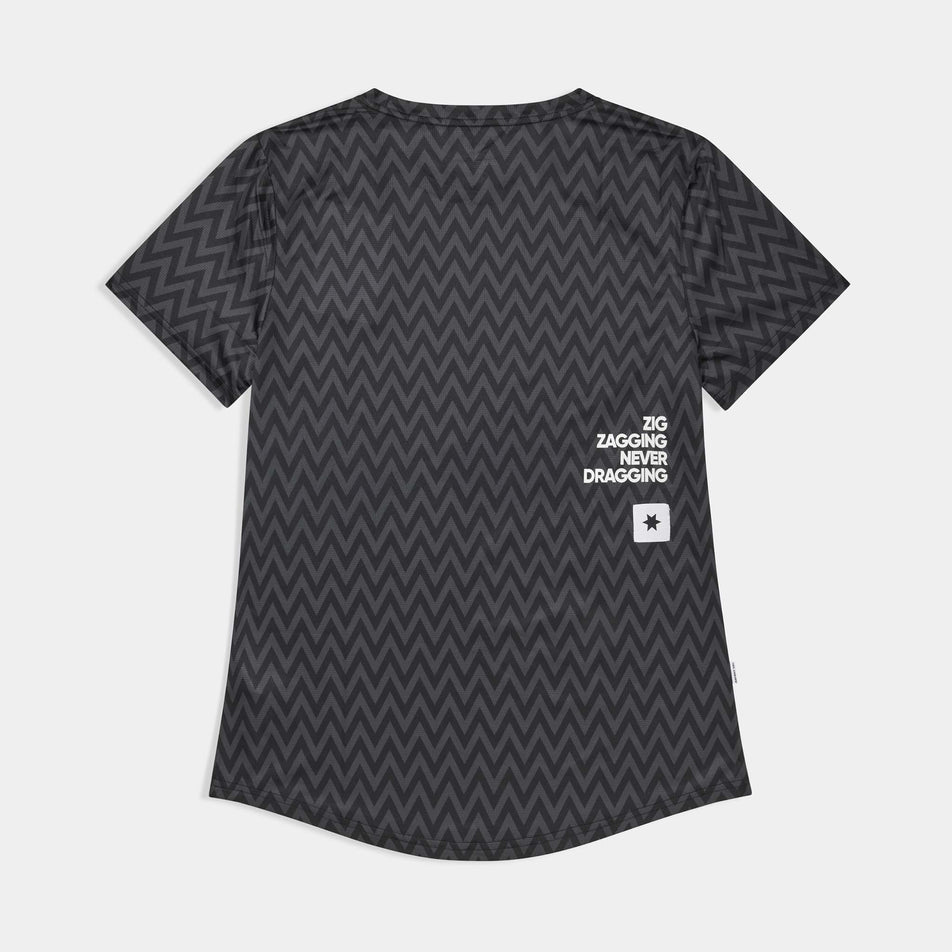 Back view of the SAYSKY Women's Zig Zag Combat T-Shirt in the Black Zig Zag colourway.