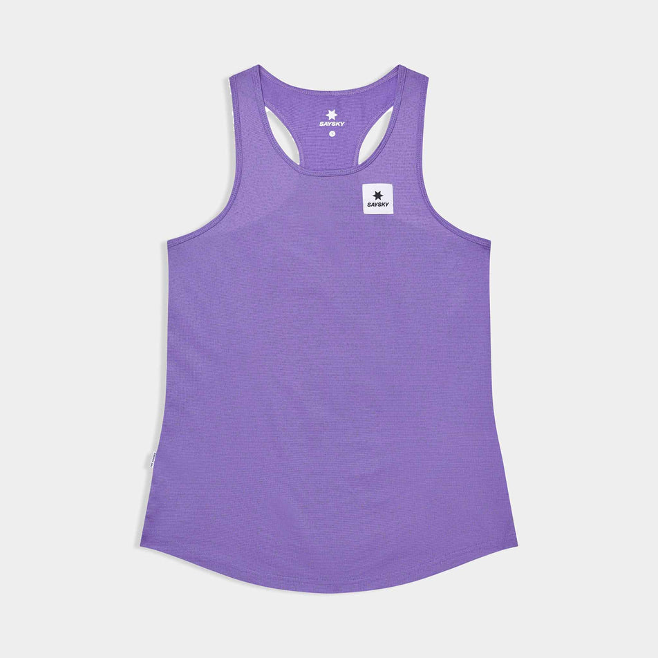 Front view of the SAYSKY Women's Universe Combat Singlet in the Purple Universe colourway.