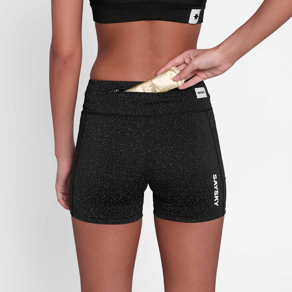Back view of a model wearing the SAYSKY Women's Universe Combat+ Short Tights 4