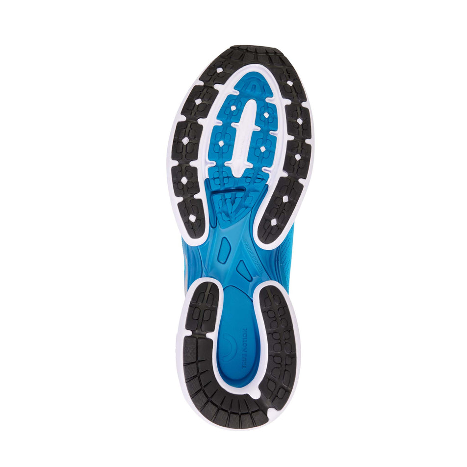 Outsole of the right shoe from a pair of True Motion Men's U-TECH Nevos 3 Running Shoes in the Dresden Blue/Mykonos Blue/Blazing Yellow colourway (8146438193314)