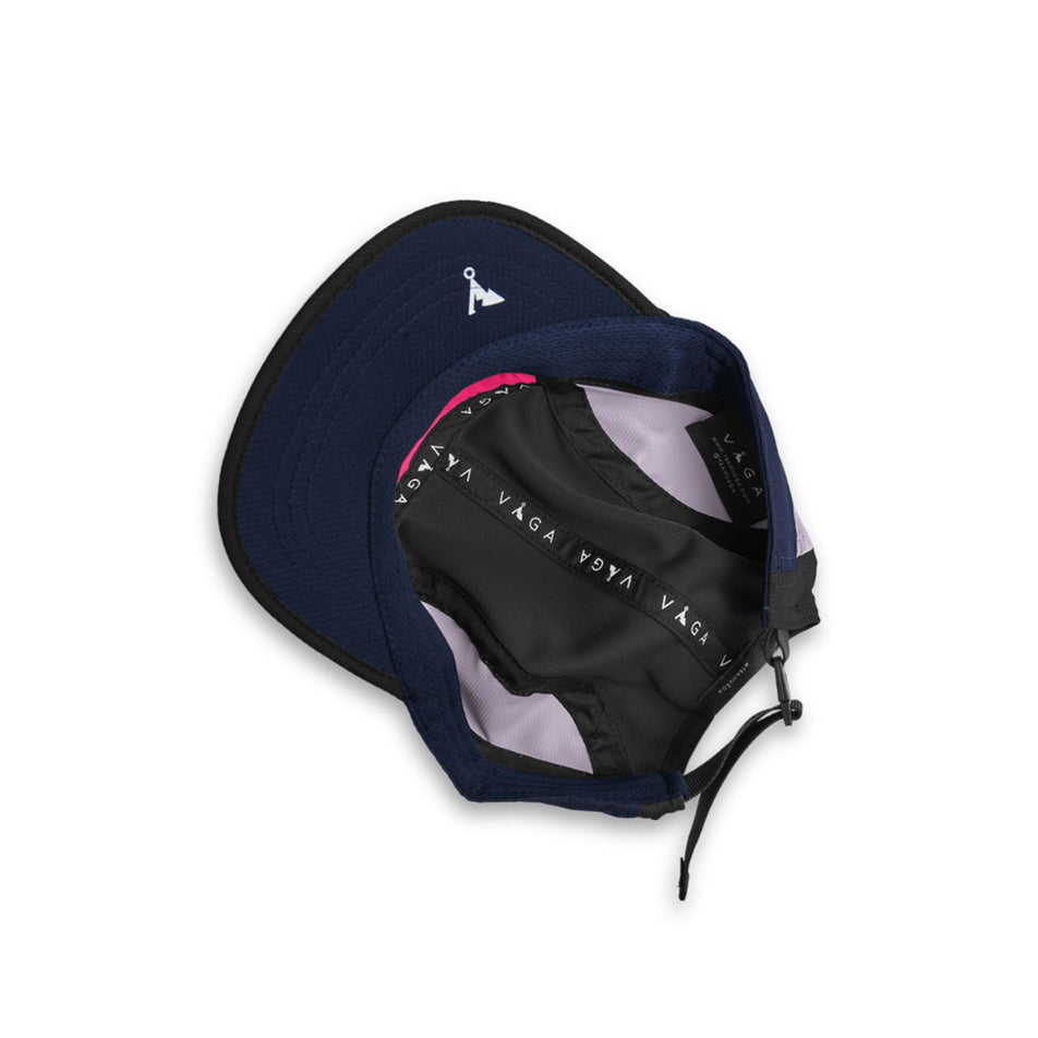 View of the inside of a VAGA Unisex Club Cap in the Black/Navy/Lilac/Neon Pink colourway (8217275400354)