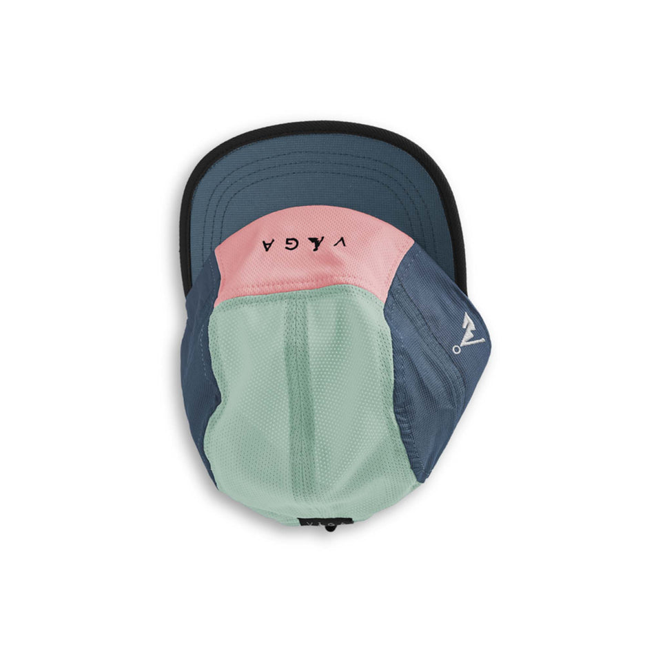 View of the top of a VAGA Unisex Club Cap in the Mint/Blue Grey/Light Pink/Charcoal colourway (8217273434274)